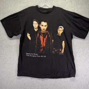 Vintage Depeche Mode Shirt Mens Large Black Singles Tour 86-98 Band Tee 90s